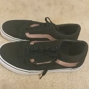 Black and rose gold vans